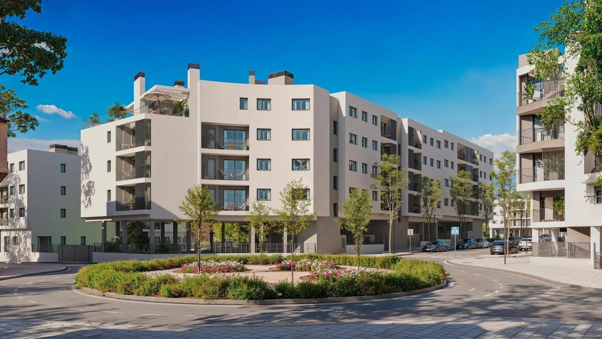 New-Residential-Development-in-Alicante-with-Open-Views-3 CGI render of contemporary apartment buildings in San Agustín, Alicante