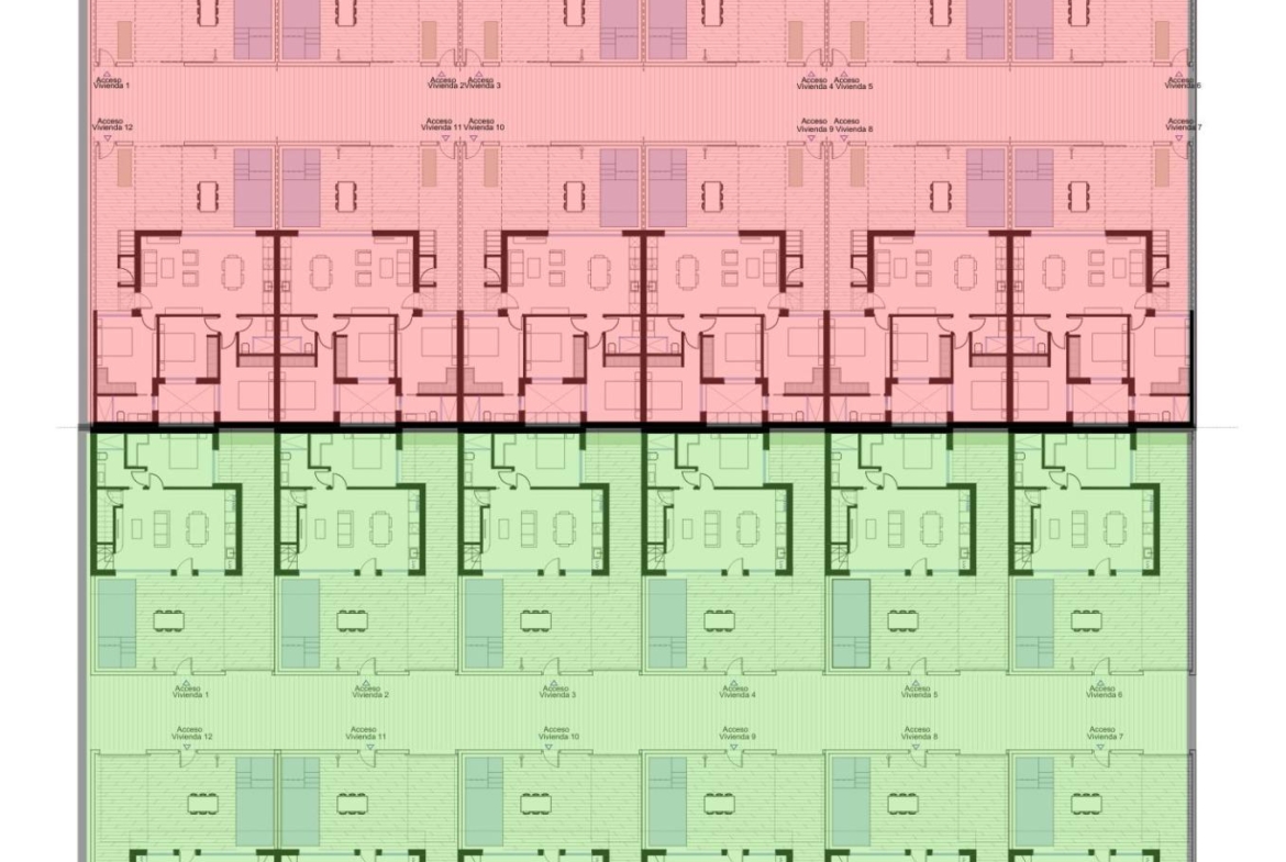 Master layout showing the townhouse and two-storey villa collections in Condado de Alhama Golf Resort