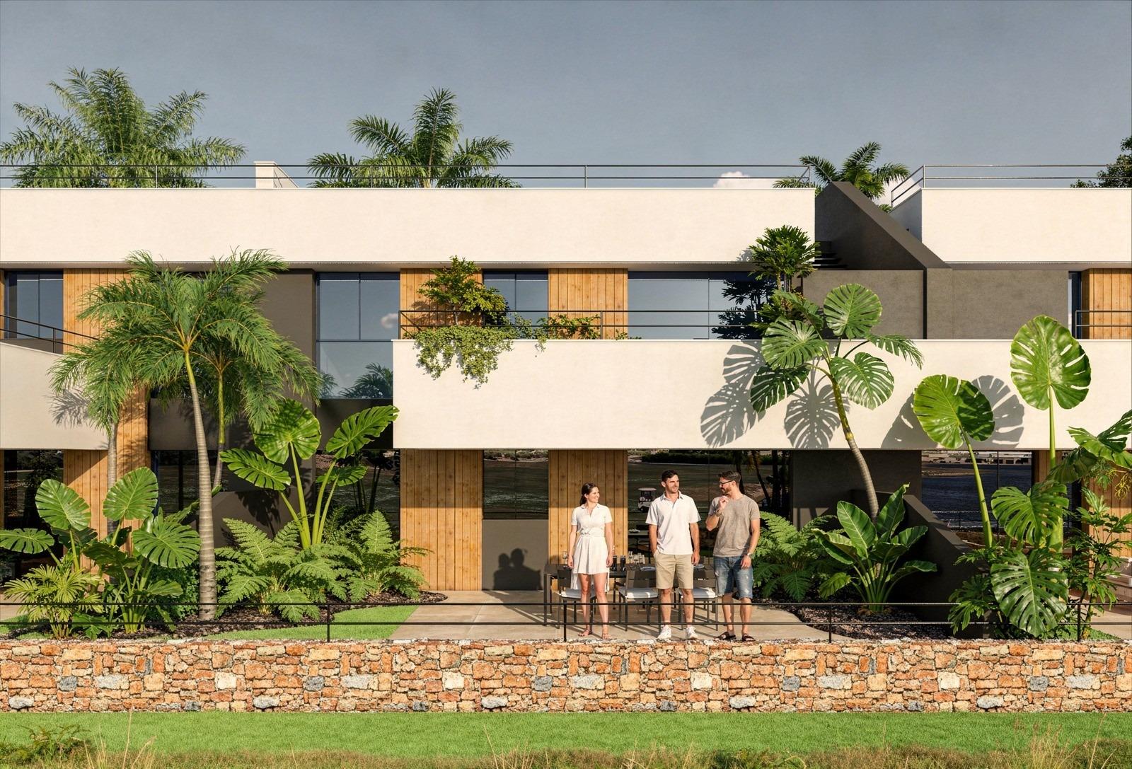 Newly built bungalows at Condado de Alhama Golf Resort Ground-floor golf apartment terrace and private garden in Condado de Alhama Golf Resort