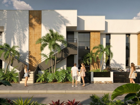 Landscaped exterior of the golf apartments in Condado de Alhama Golf Resort