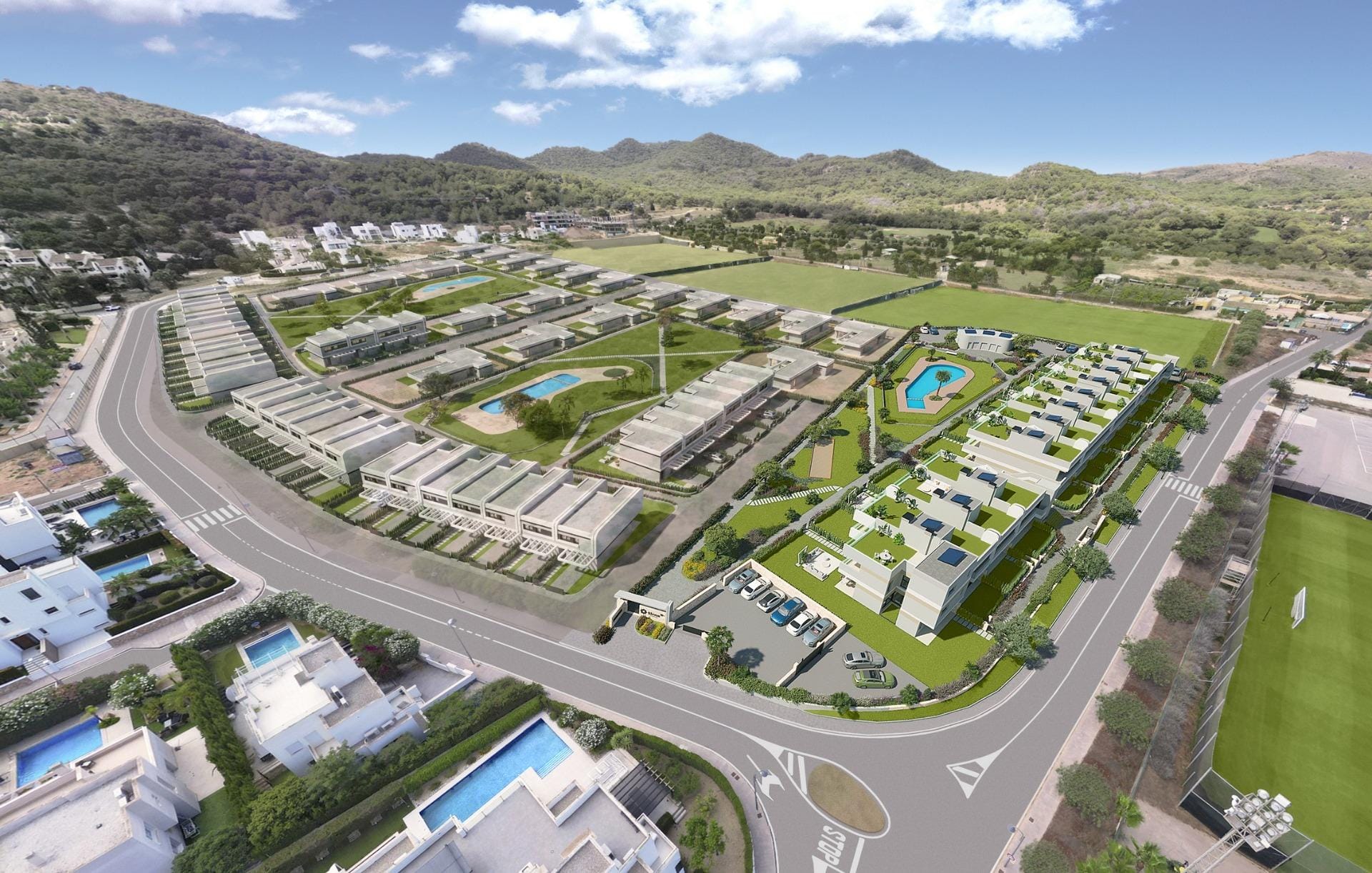 A-residential-development-comprising-bungalows-terraced-houses-and-villas-at-La-Manga-Club-21 Scenic New Build 3 Bedroom Penthouse with Private Solarium in La Manga Club, Murcia