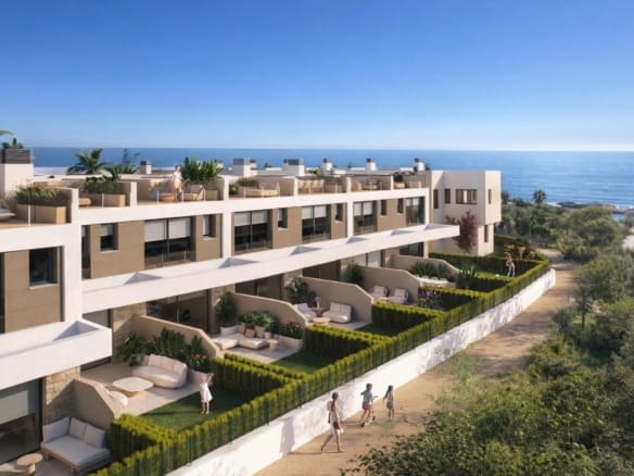 Rendering of townhouses beside the coast in Playa del Amerador, El Campello, Alicante
