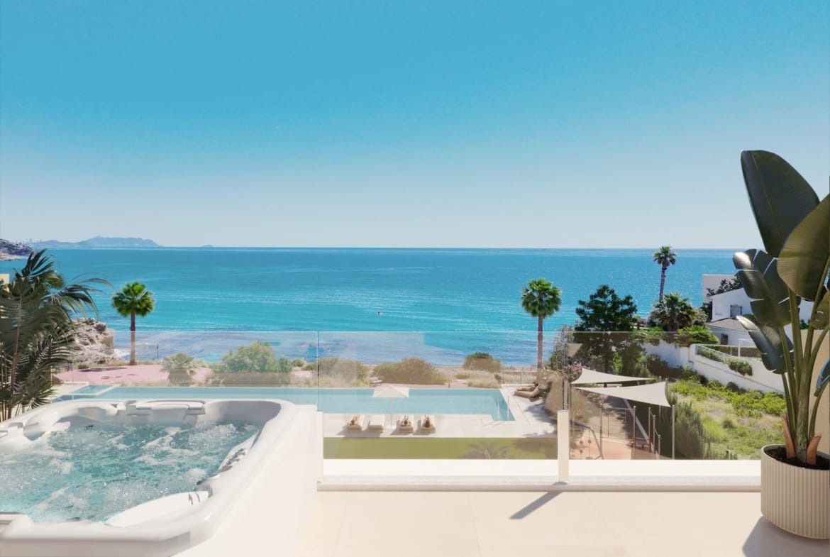 Rendering of a rooftop terrace with sea views in Playa del Amerador, El Campello, Alicante