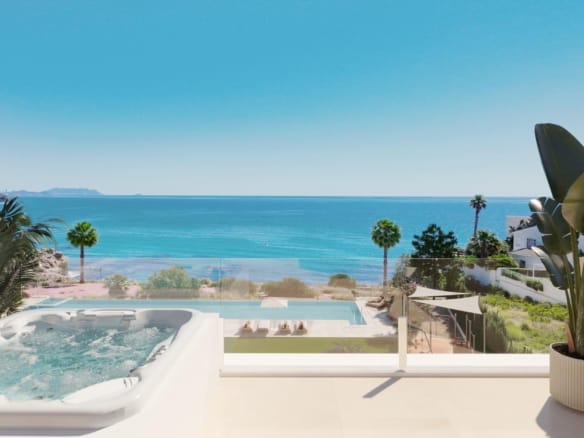 Rendering of a rooftop terrace with sea views in Playa del Amerador, El Campello, Alicante