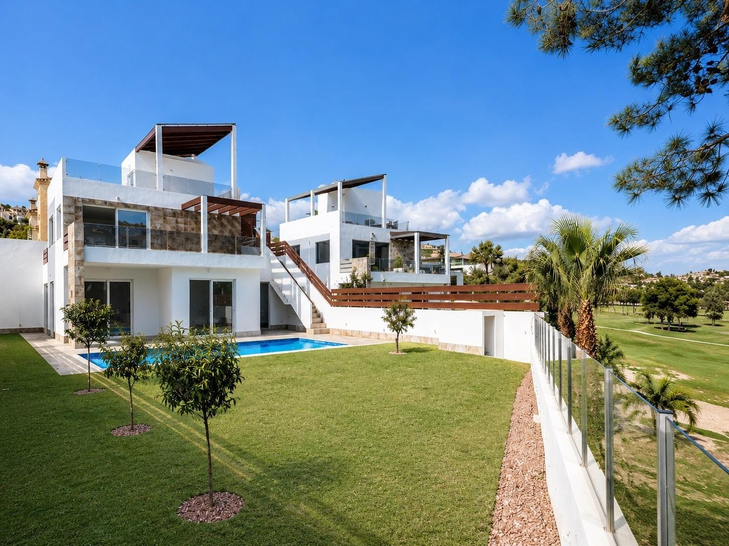 Modern white villa with a private swimming pool in Ciudad Quesada, Costa Blanca