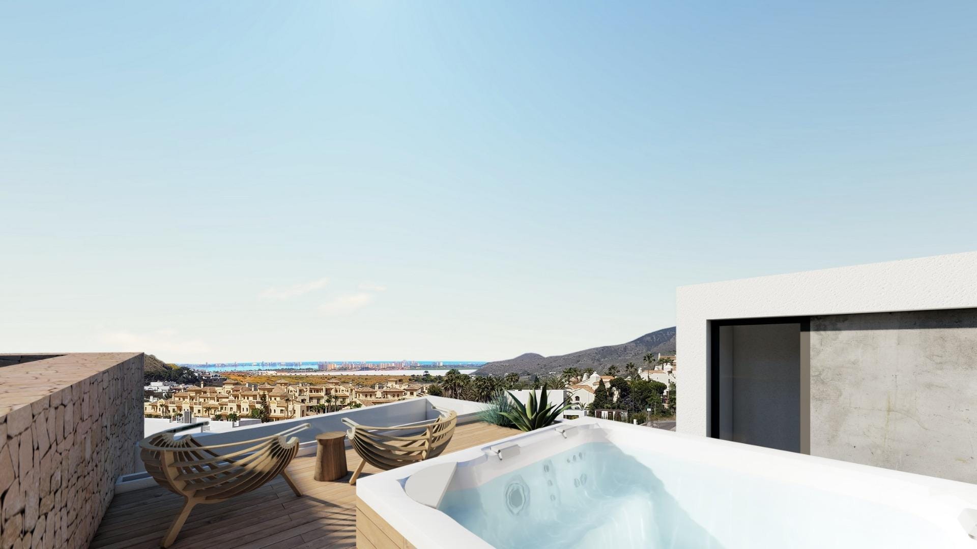 Sunlit 3 Bedroom Penthouse with Sea Views and Solarium in La Manga Club, Murcia