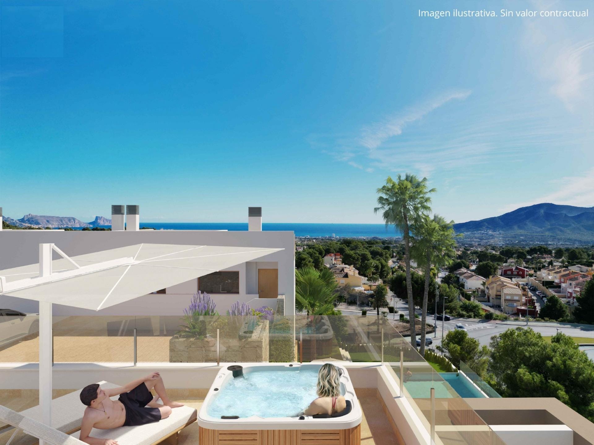 NEW-BUILD-RESIDENTIAL-COMPLEX-IN-LA-NUCIA-12 Scenic New Build 4 Bedroom Townhouse with Sea Views in La Nucia, Alicante