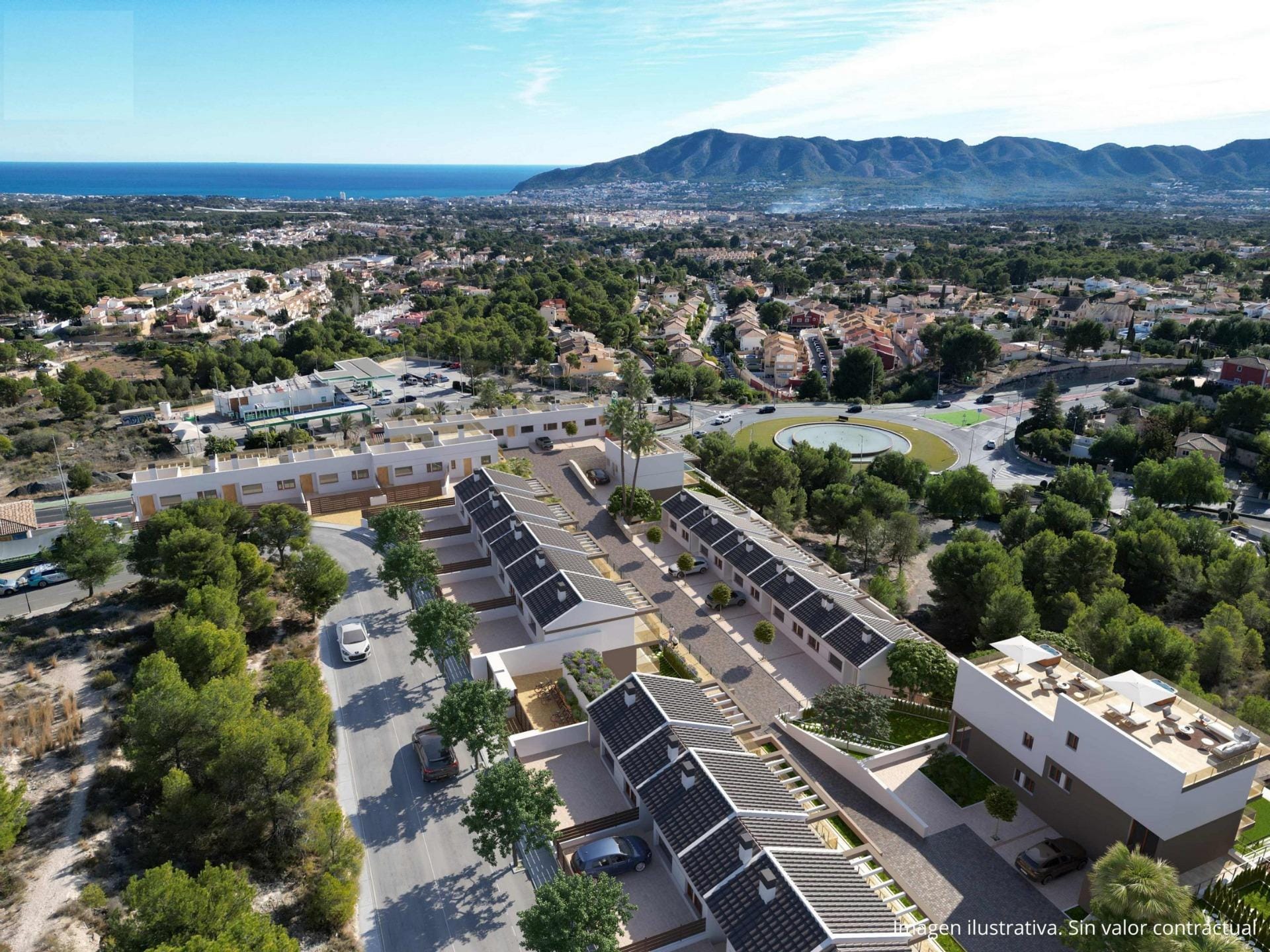 NEW-BUILD-RESIDENTIAL-COMPLEX-IN-LA-NUCIA-13 Scenic New Build 4 Bedroom Townhouse with Sea Views in La Nucia, Alicante