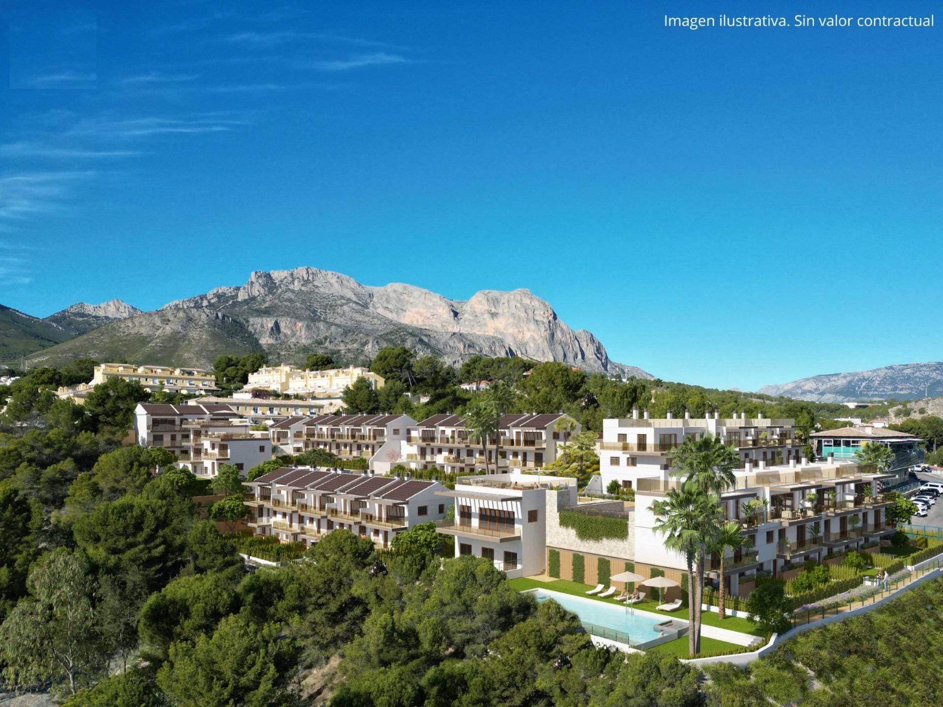 NEW-BUILD-RESIDENTIAL-COMPLEX-IN-LA-NUCIA-14 Scenic New Build 4 Bedroom Townhouse with Sea Views in La Nucia, Alicante