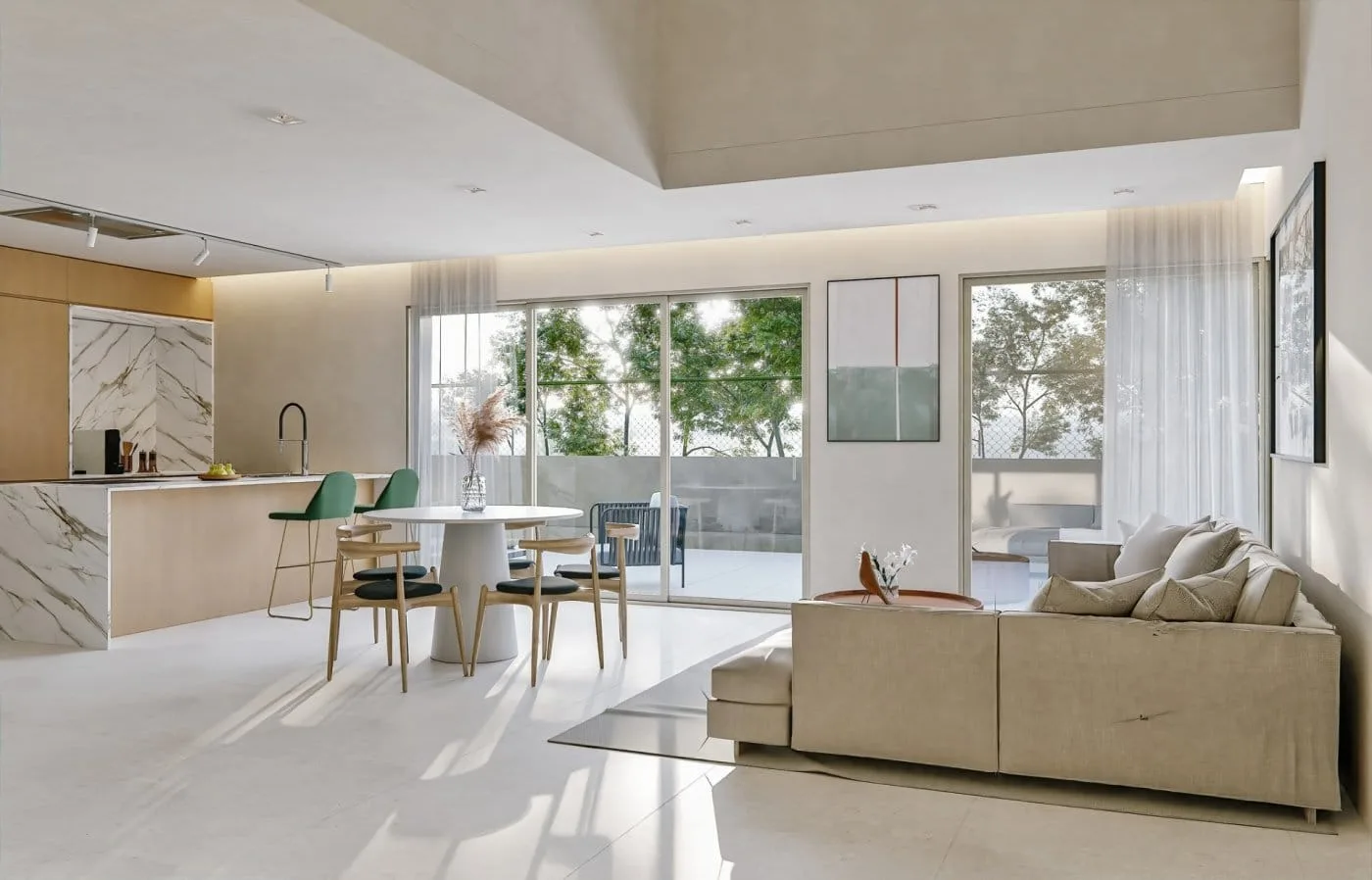 NEW-BUILD-VILLAS-IN-FINESTRAT-5 Lugnt belägen inflyttningsklar villa med 3 sovrum, havsutsikt och källargarage i Sierra Cortina, Finestrat, Alicante