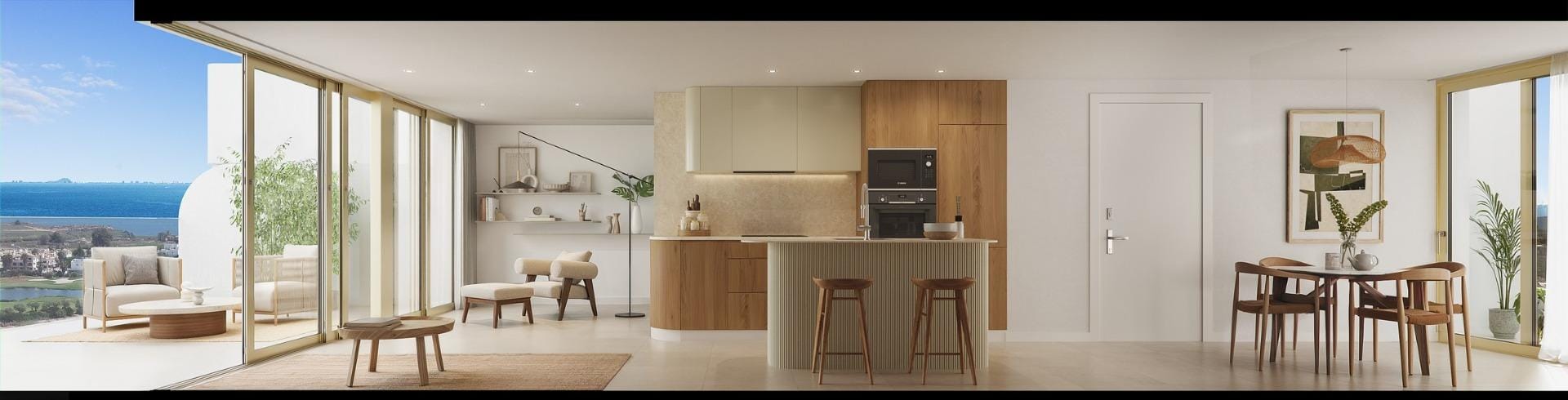New-Build-Residential-Complex-in-Los-Alcazares-on-the-Frontline-of-Serena-Golf-6 Panoramic New Build 3 Bedroom Penthouse with Solarium in Serena Golf, Los Alcázares, Murcia