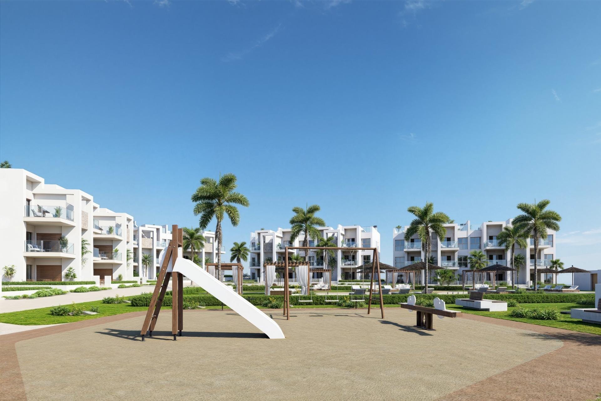 Inviting 2 Bedroom Ground Floor Apartment with Private Garden in Serena Golf, Los Alcazares, Murcia
