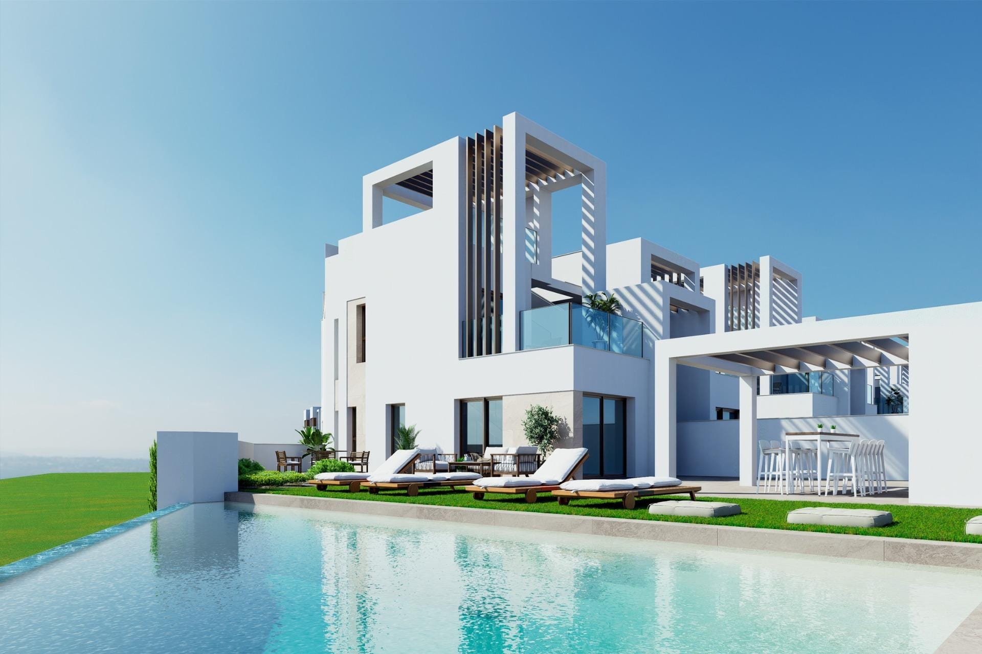 Poolside 3 Bedroom Quad with Private Solarium in Serena Golf, Los Alcazares, Murcia