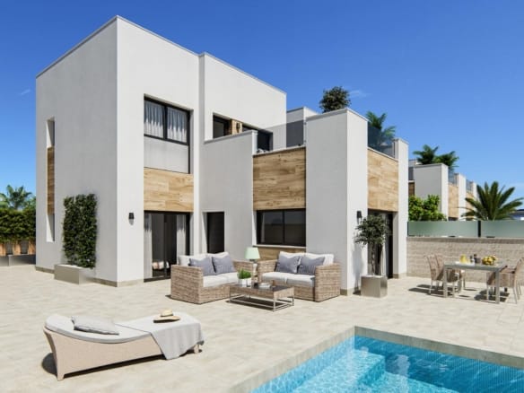 Contemporary villa and private pool terrace in Oasis La Marina, San Fulgencio, Alicante