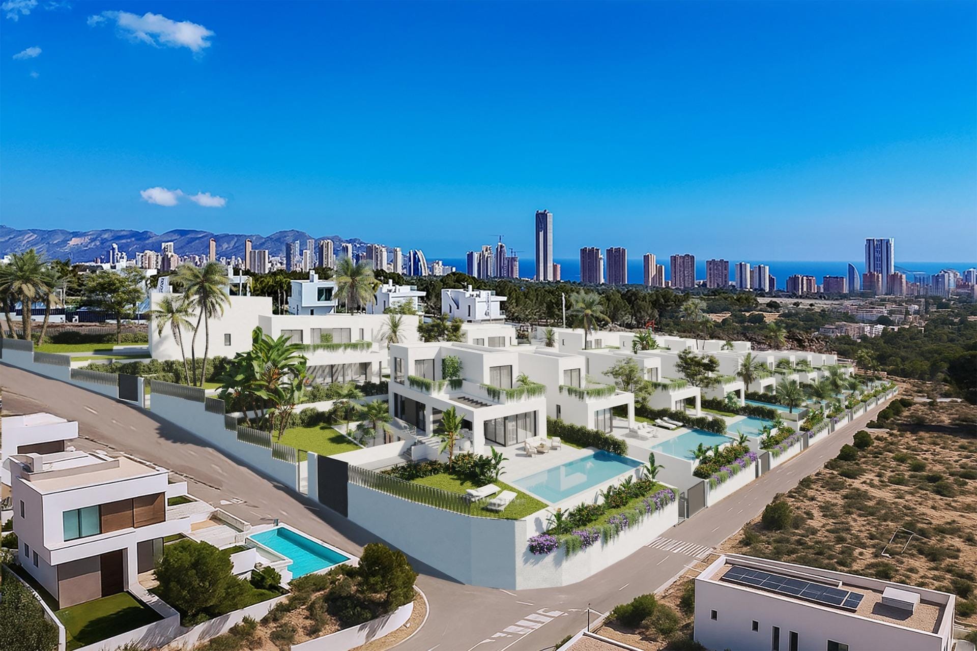 New-Villas-in-Finestrat-Luxury-Nature-and-Sea-Views-7 Light-Filled 3 Bedroom Semi-Detached House with Sea Views in Sierra Cortina, Finestrat, Alicante