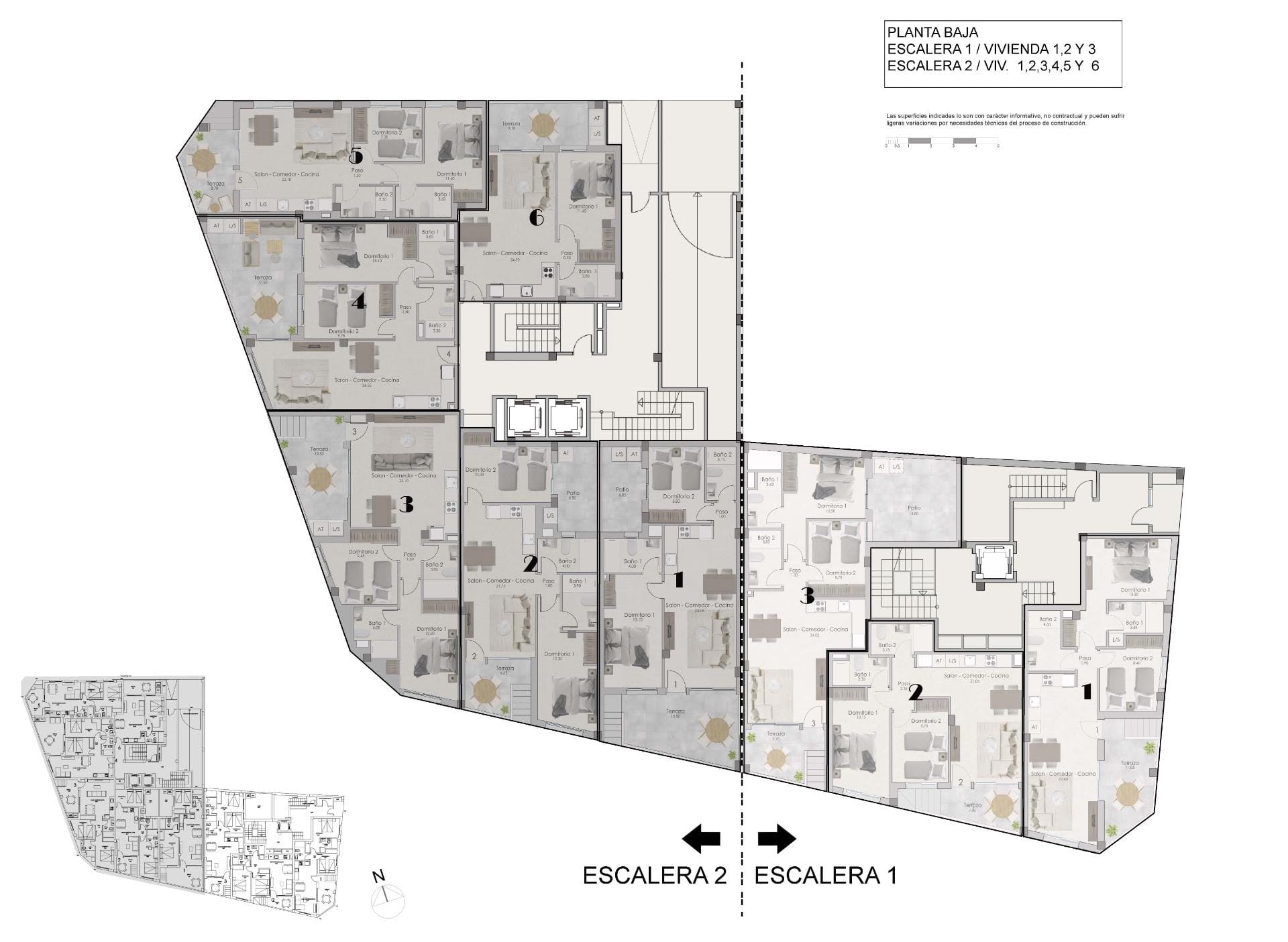 New-Build-Apartments-in-Central-Santa-Pola-Near-the-Beach-12 Ground-floor building plan with multiple apartments in Santa Pola, Alicante