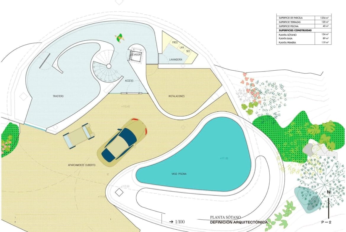 Basement floor plan at Las Colinas Golf, Orihuela, Alicante