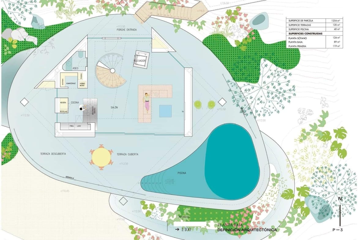Ground floor plan at Las Colinas Golf, Orihuela, Alicante
