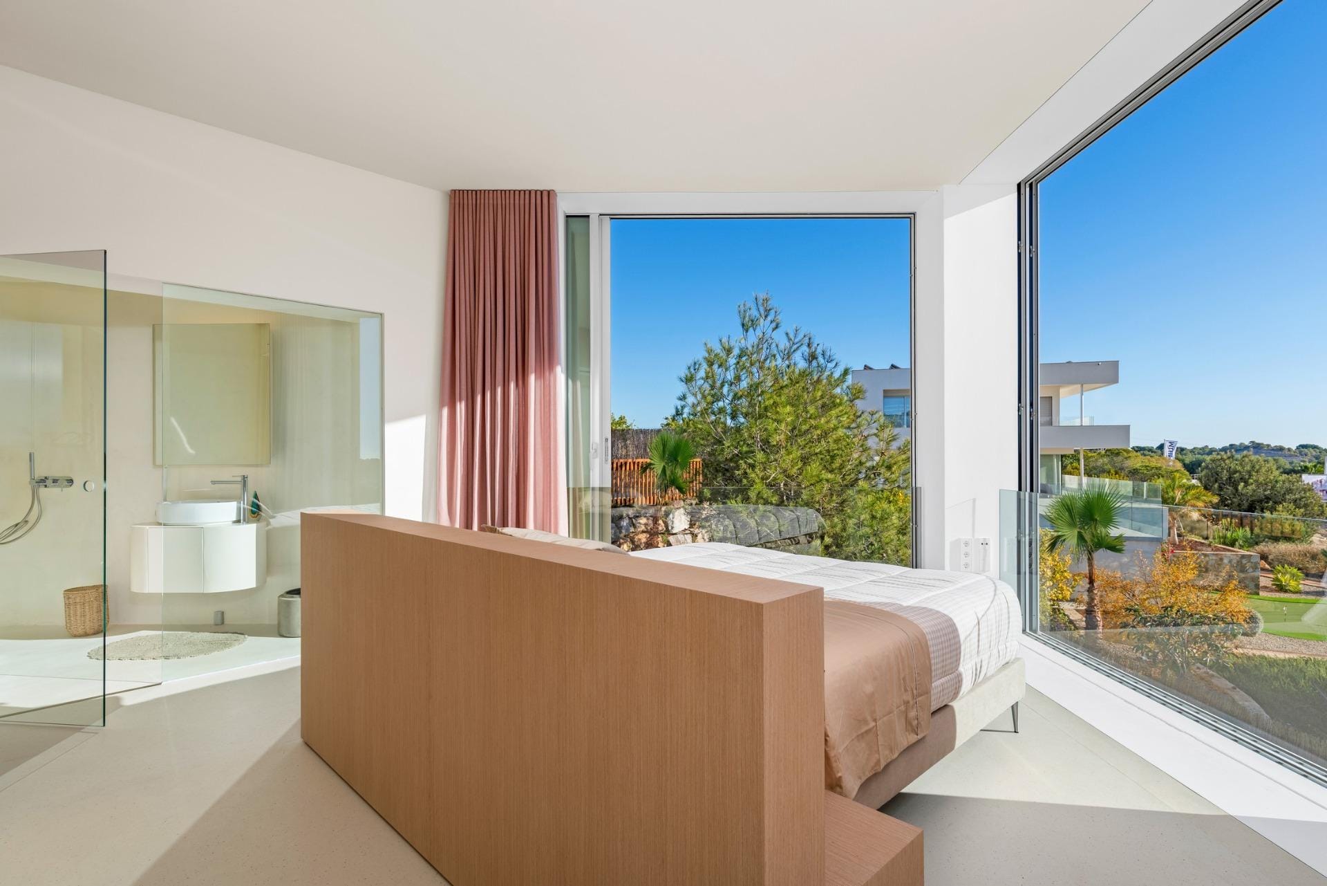 New-build-luxury-villas-at-Las-Colinas-Golf-and-Country-Club-8 Bedroom with large corner windows at Las Colinas Golf, Orihuela, Alicante