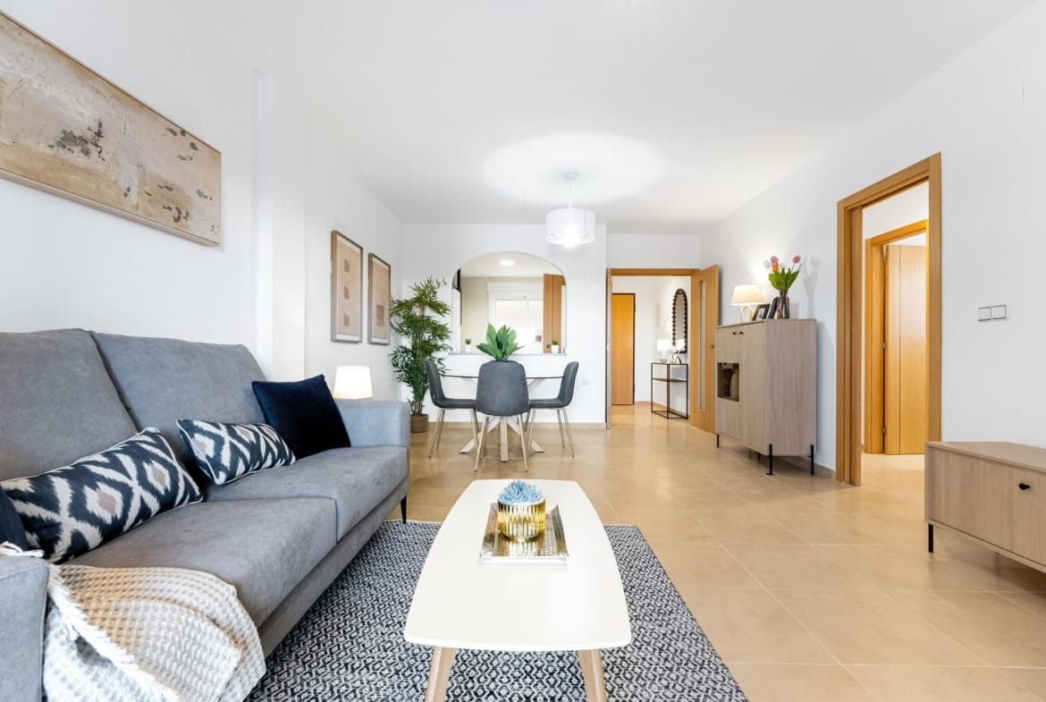 Living room seating area looking towards the hallway in Lomas de Cabo Roig, Alicante
