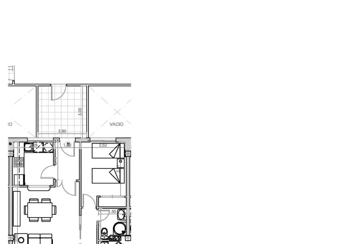 Apartment floor plan with 2 bedrooms, 2 bathrooms and terraces in Lomas de Cabo Roig, Alicante